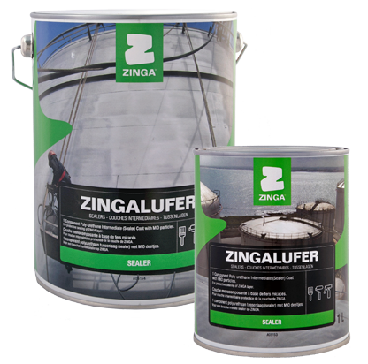 Zingalufer sealer shown in 1 gallon and 1 quart form